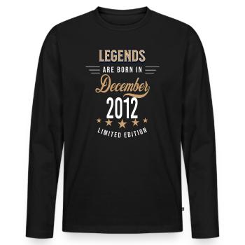 Legends are born in December 2012 - T-shirt manches longues Premium bio Homme - noir - Devant - Nico (187cm)