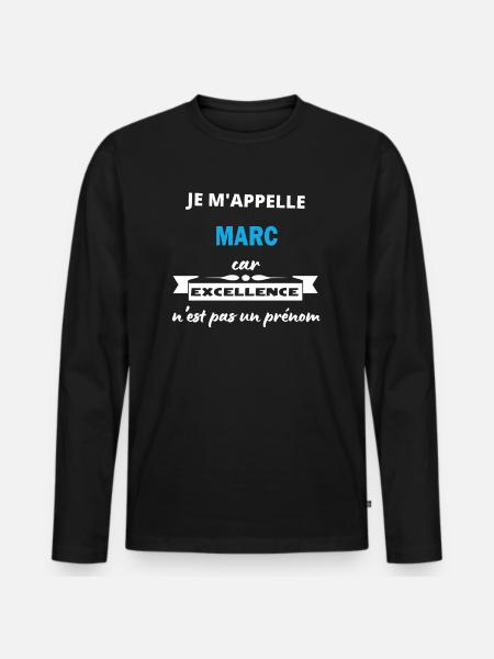 Je m'appelle excellence Marc - T-shirt manches longues Premium bio Homme - noir