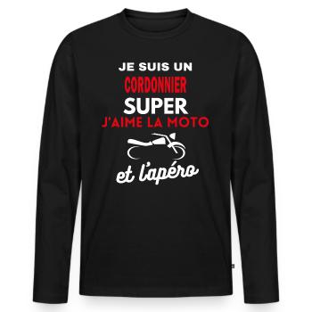je ne suis pas Parfaite Sarah - T-shirt manches longues Premium bio Homme - noir - Devant - Nico (187cm)