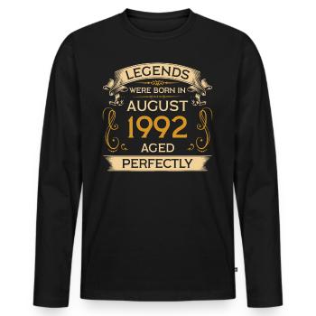 Geburtstag Legends Were Born In August 1992 - Männer Premium Bio Langarmshirt - Schwarz - Vorne - Nico (187cm)