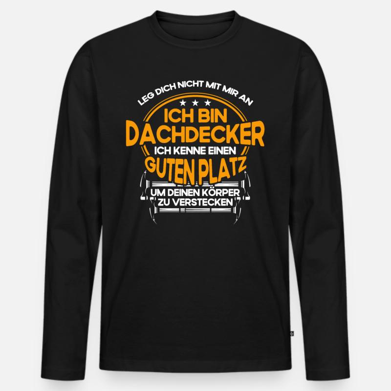 Dachdecker Geselle Dachdecker Dachdeckermeister - Männer Premium Bio Langarmshirt - Schwarz