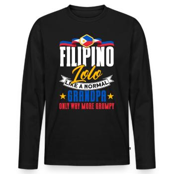Philippinen Philippinisch Philippinische Flagge - Männer Premium Bio Langarmshirt - Schwarz - Vorne - Nico (187cm)