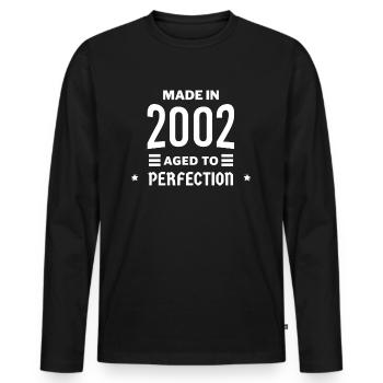 Made in aged to perfection 2002 - T-shirt manches longues Premium bio Homme - noir - Devant - Nico (187cm)