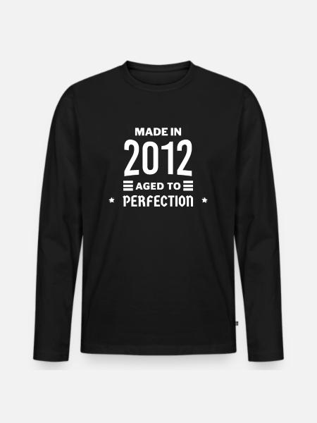 Perfekt gealtert 2012 - Männer Premium Bio Langarmshirt - Schwarz