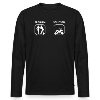 PROBLEM SOLUTION quad - T-shirt manches longues Premium bio Homme - noir - Devant - Nico (187cm)
