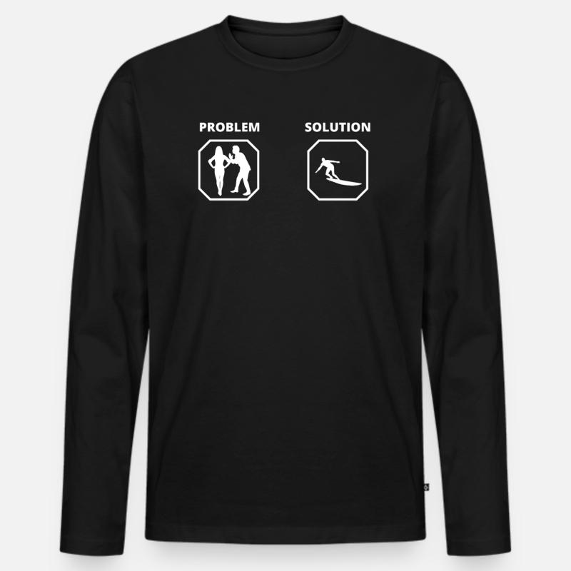 PROBLEM SURF SOLUTION - Men's Premium Organic Long Sleeve Shirt - black