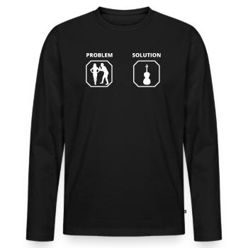 PROBLEM SOLUTION violon - T-shirt manches longues Premium bio Homme - noir - Devant - Nico (187cm)