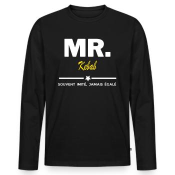 MR. souvent imité, jamais égalé Kebab - T-shirt manches longues Premium bio Homme - noir - Devant - Nico (187cm)