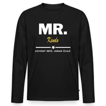 MR. souvent imité, jamais égalé Kendo - T-shirt manches longues Premium bio Homme - noir - Devant - Nico (187cm)