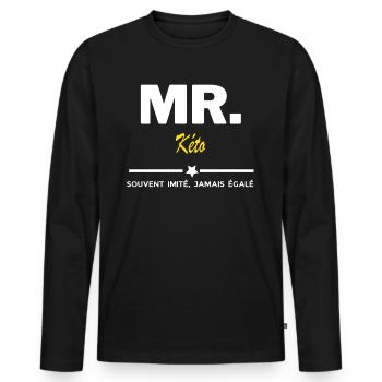 MR. souvent imité, jamais égalé Kéto - T-shirt manches longues Premium bio Homme - noir - Devant - Nico (187cm)