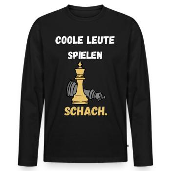 Schach Geschenk Schachspiel Shirt Schachmatt König - Männer Premium Bio Langarmshirt - Schwarz - Vorne - Nico (187cm)