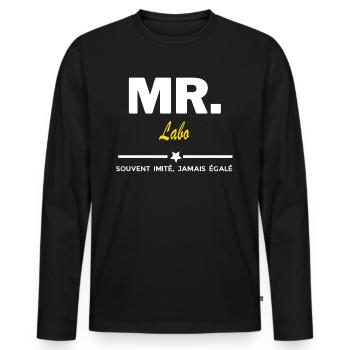 MR. souvent imité, jamais égalé Labo - T-shirt manches longues Premium bio Homme - noir - Devant - Nico (187cm)