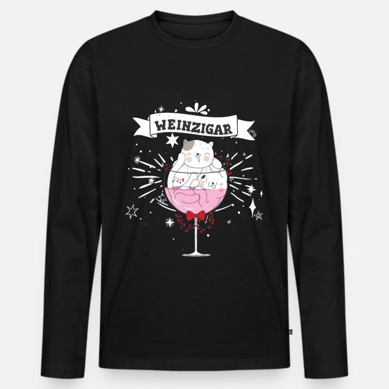 Weinzigartig - Männer Premium Bio Langarmshirt - Schwarz