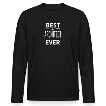 Meilleur ARCHITECTE de tous les temps - T-shirt manches longues Premium bio Homme - noir - Devant - Nico (187cm)