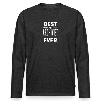 Bester ARCHIVAR aller Zeiten - Männer Premium Bio Langarmshirt - Anthrazit meliert - Vorne - Nico (187cm)
