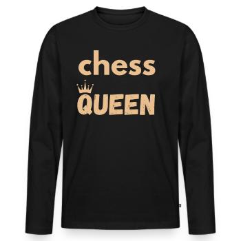 Schach Spruch Geschenk Schachmatt Queens Gambit - Männer Premium Bio Langarmshirt - Schwarz - Vorne - Nico (187cm)