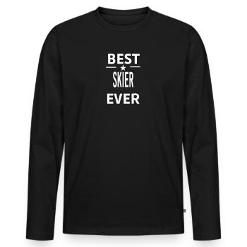 Meilleur skieur de tous les temps - T-shirt manches longues Premium bio Homme - noir - Devant - Nico (187cm)