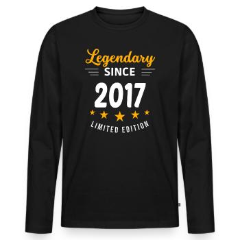 Legendary since 2017 - Men's Premium Organic Long Sleeve Shirt - black - Front - Nico (187cm)
