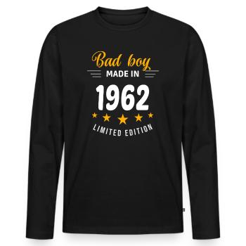 Bad boy réalisé en 1962 - T-shirt manches longues Premium bio Homme - noir - Devant - Nico (187cm)