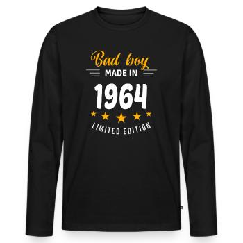Bad boy réalisé en 1964 - T-shirt manches longues Premium bio Homme - noir - Devant - Nico (187cm)
