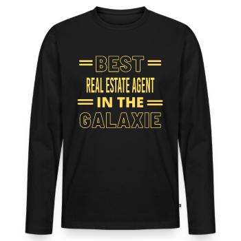 Best Ever IN THE GALAXIE REAL ESTATE AGENT - Men's Premium Organic Long Sleeve Shirt - black - Front - Nico (187cm)