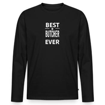 Bester Metzger aller Zeiten - Männer Premium Bio Langarmshirt - Schwarz - Vorne - Nico (187cm)