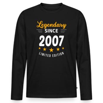 Legendary since 2007 - Men's Premium Organic Long Sleeve Shirt - black - Front - Nico (187cm)