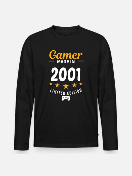 Gamer made in 2001 - Men's Premium Organic Long Sleeve Shirt - black