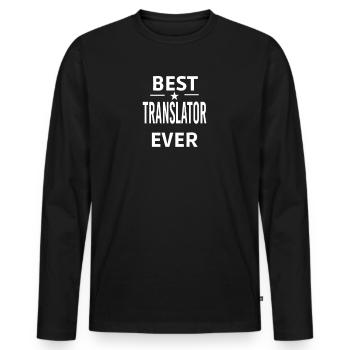 Meilleur TRADUCTEUR de tous les temps - T-shirt manches longues Premium bio Homme - noir - Devant - Nico (187cm)