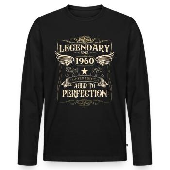 Legendary since 1960 62nd birthday gift Awesome - Men's Premium Organic Long Sleeve Shirt - black - Front - Nico (187cm)