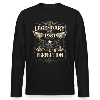 Légendaire depuis 1981 41ème cadeau d’anniversaire Génial - T-shirt manches longues Premium bio Homme - noir - Devant - Nico (187cm)