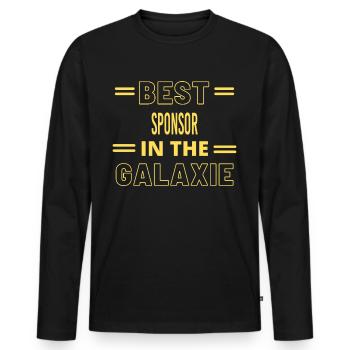 Bester IN THE GALAXIE SPONSOR ALLER ZEITEN - Männer Premium Bio Langarmshirt - Schwarz - Vorne - Nico (187cm)