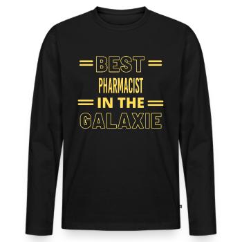 Best Ever IN THE GALAXIE PHARMACIST - Men's Premium Organic Long Sleeve Shirt - black - Front - Nico (187cm)