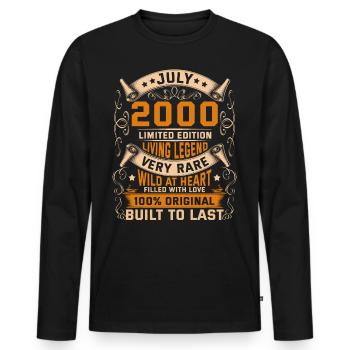 Birthday Legends 100% Original July 2000 - Men's Premium Organic Long Sleeve Shirt - black - Front - Nico (187cm)
