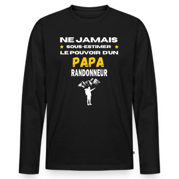 ne jamais sous estimer RANDONNEUR papa - Men's Premium Organic Long Sleeve Shirt - black - Front - Nico (187cm)