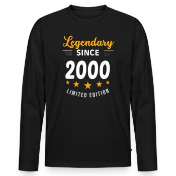 Légendaire depuis 2000 - T-shirt manches longues Premium bio Homme - noir - Devant - Nico (187cm)