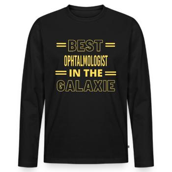 Bester OPHTALMOLOGE ALLER ZEITEN IN DER GALAXIE - Männer Premium Bio Langarmshirt - Schwarz - Vorne - Nico (187cm)