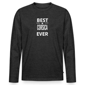 Beste CORSICA aller Zeiten - Männer Premium Bio Langarmshirt - Anthrazit meliert - Vorne - Nico (187cm)