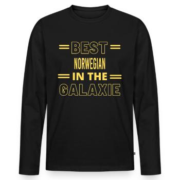 Best Ever IN THE GALAXIE NORWEGIAN - Men's Premium Organic Long Sleeve Shirt - black - Front - Nico (187cm)