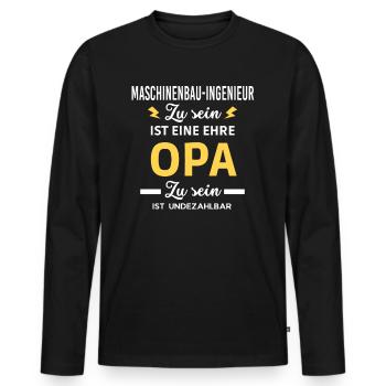 Zu ehre OPA ist undezahlbar Maschinenbau-Ingenieur - Männer Premium Bio Langarmshirt - Schwarz - Vorne - Nico (187cm)
