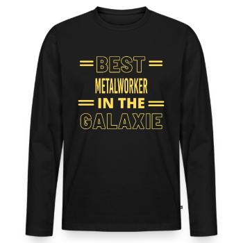 Best Ever IN THE GALAXIE METALWORKER - Men's Premium Organic Long Sleeve Shirt - black - Front - Nico (187cm)