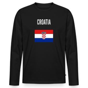 Kroatien FLAGGE - Männer Premium Bio Langarmshirt - Schwarz - Vorne - Nico (187cm)