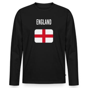 Angleterre FLAG - T-shirt manches longues Premium bio Homme - noir - Devant - Nico (187cm)