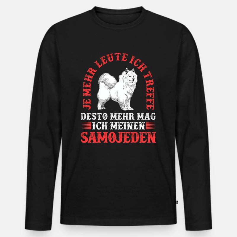 Samojede mehr mögen Samojedenspitz - Männer Premium Bio Langarmshirt - Schwarz