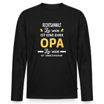 Zu sein eine ehre OPA ist undezahlbar Rechtsanwalt - Männer Premium Bio Langarmshirt - Schwarz - Vorne - Nico (187cm)