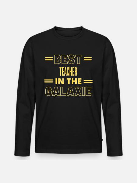 EL MEJOR MAESTRO DE LA HISTORIA EN LA GALAXIA - Camiseta ecológica prémium de manga larga para hombre - negro
