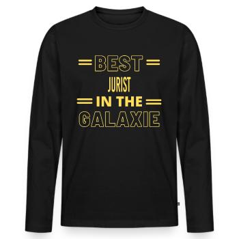 Best Ever IN THE GALAXIE JURIST - Männer Premium Bio Langarmshirt - Schwarz - Vorne - Nico (187cm)