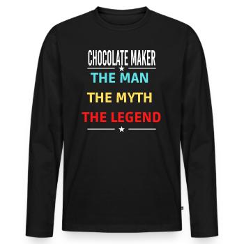 Der Mann Der Mythos Die Legende CHOCOLATE MAKER - Männer Premium Bio Langarmshirt - Schwarz - Vorne - Nico (187cm)