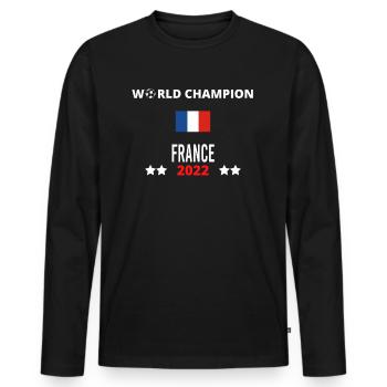 France World Champion 2022 - Men's Premium Organic Long Sleeve Shirt - black - Front - Nico (187cm)