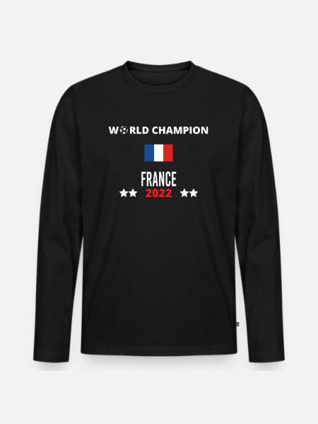 Frankreich Weltmeister 2022 - Männer Premium Bio Langarmshirt - Schwarz